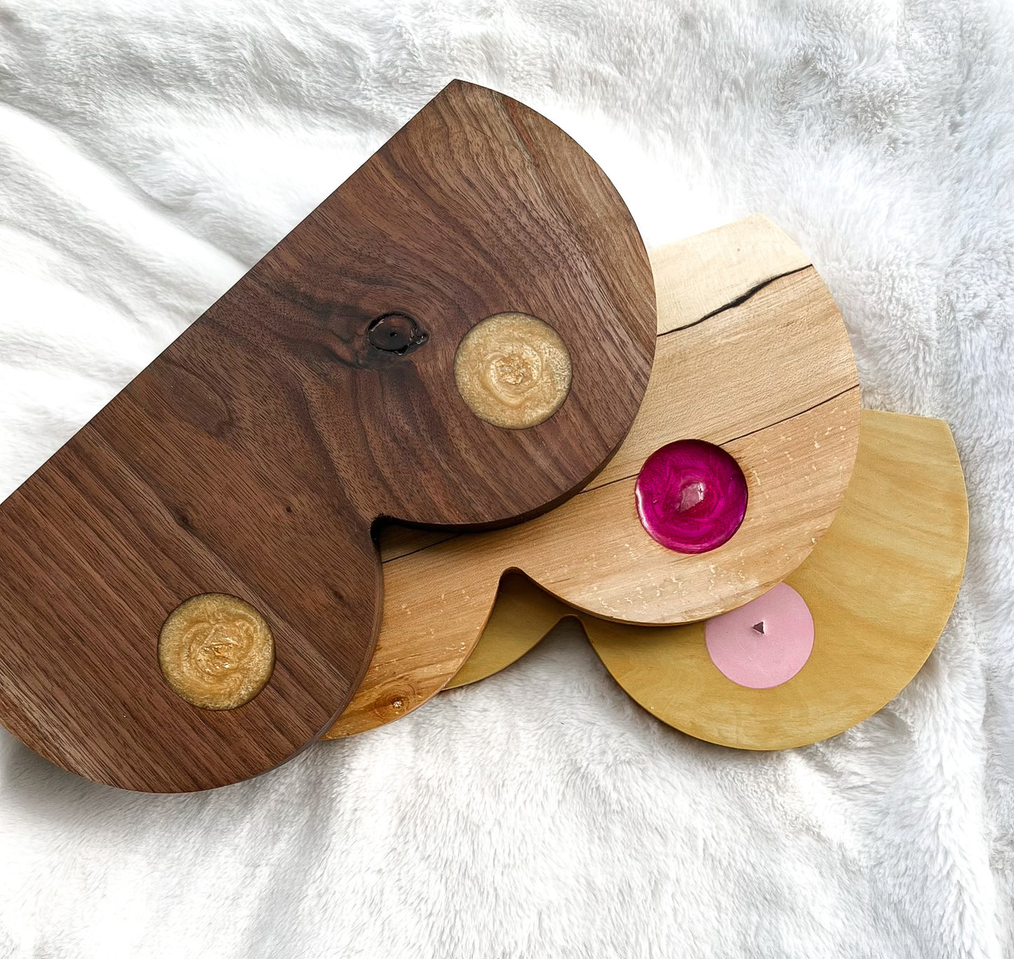 Boobie Serving Board - Dark Pink Resin