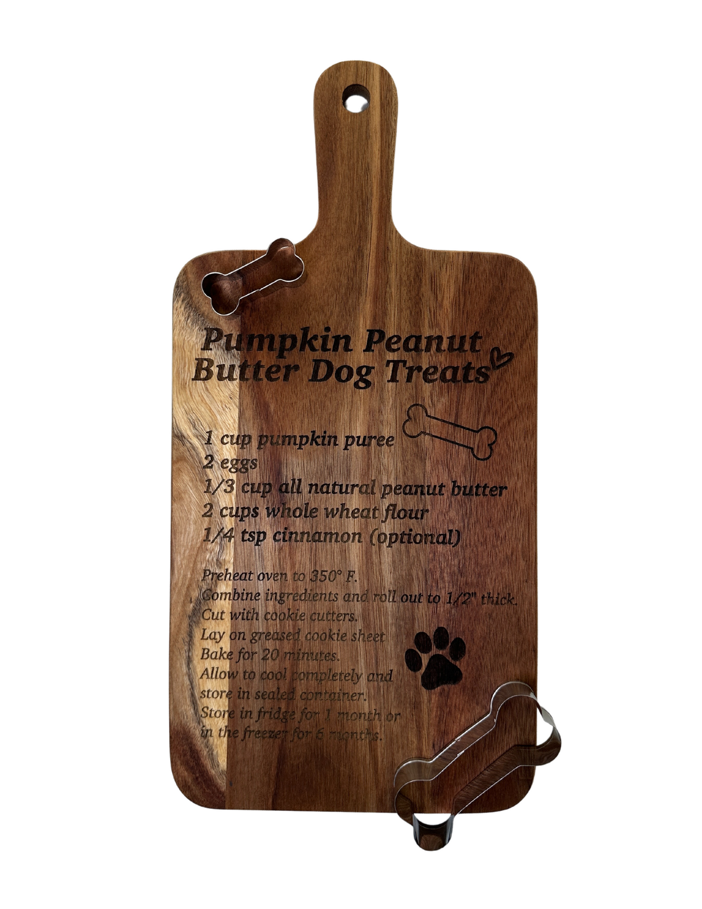 Dog Treats Engraved Serving Board with Handled